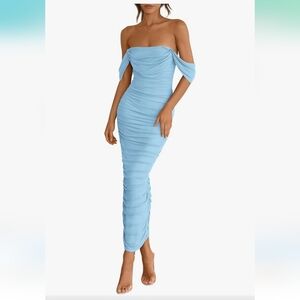 ✨️Off The Shoulder Ruched Bodycon Dress